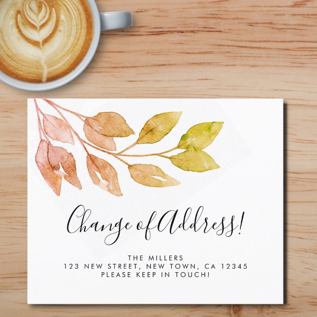 Budget Change of Address Foliage Announcement Card (Creator Uploaded)