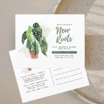 Budget Change of Address Moving Announcement<br><div class="desc">Customise this cute modern plant design moving home card by clicking on the “Personalise” button above. Click the “Customise Further" link and use our design tool to modify this template, like changing the background colour. The fonts "New Roots" is set but all the other texts can be change to suit...</div>