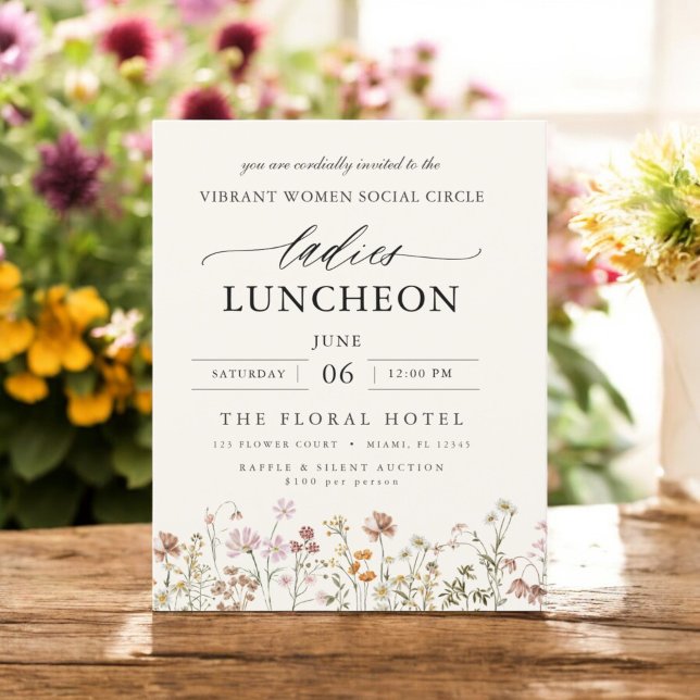Budget Charity Lunch Wildflower Invitatation Flyer (Creator Uploaded)