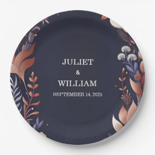 Budget Cheap Outdoor Stylish Navy Blue Wedding Paper Plate
