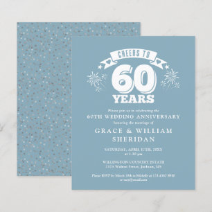 Budget Cheers To 60th Anniversary Invitation