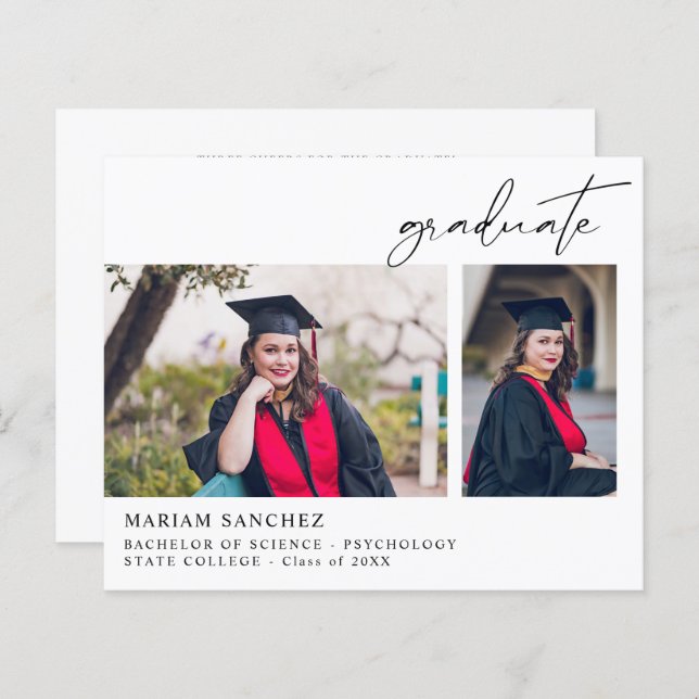 Budget Chic 2 Multi Photo Graduate Announcement (Front/Back)