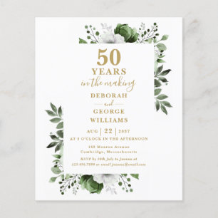 Budget Chic 50th Wedding Anniversary Floral Invite