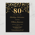 Budget Chic 80th Birthday Invitation<br><div class="desc">Budget Chic 80th Birthday Invitation</div>