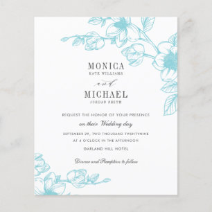 BUDGET Chic AQUA Magnolia Flower Branch Wedding 