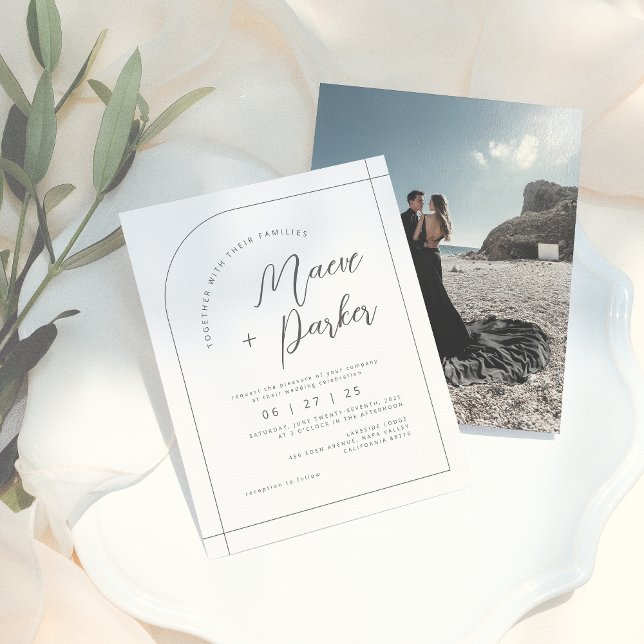 Budget Chic Arch Elegant Typography Photo Wedding (Creator Uploaded)
