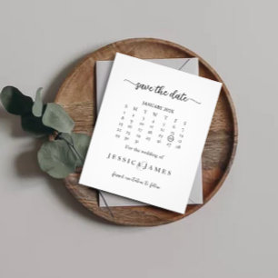Budget Chic Black and White Wedding Save the Date Flyer