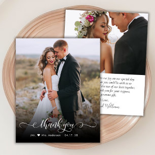 Budget Chic Calligraphy 2 Photo Wedding Thank You