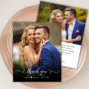 Budget Chic Calligraphy 2 Photo Wedding Thank You