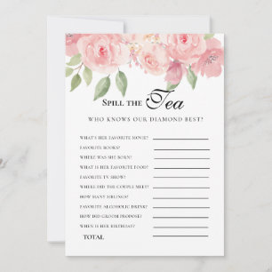 Budget Chic Coral Floral Bridal Shower game Invitation
