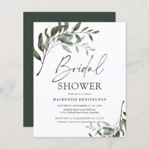 BUDGET Chic Eucalyptus Bridal Shower Invitation