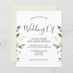 Budget Chic Eucalyptus Greenery Wedding Invitation