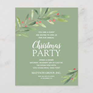 Budget Chic Greenery Christmas Invitation Flyer
