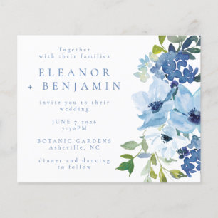 Budget Chic Light Blue Watercolor Floral Wedding