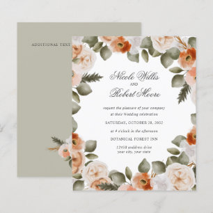 Budget Chic Orange Ivory Sage green floral Wedding