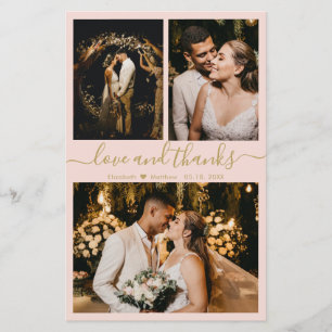 Budget Chic Photo Collage Wedding Thank You Card