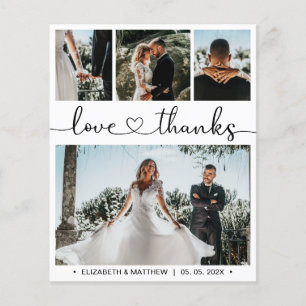 Budget Chic Photo Collage Wedding Thank You Flyer