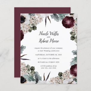 Budget Chic Plum Ivory Acanthus floral Wedding