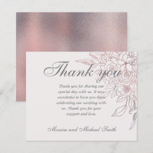 BUDGET Chic Rose Gold Floral THANK YOU