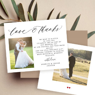 Budget chic script 2 photos wedding love thank you