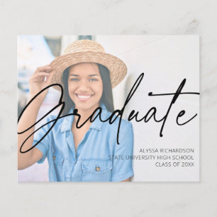 Budget  Chic Script H Photo Graduation Party Grey Flyer