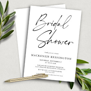 Budget Chic Simple Elegant Bridal Shower Invitatio