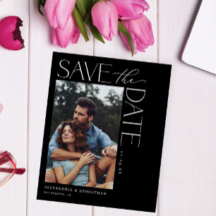 Budget Chic Stylish Mod Photo Save the Date 2 Blac Flyer