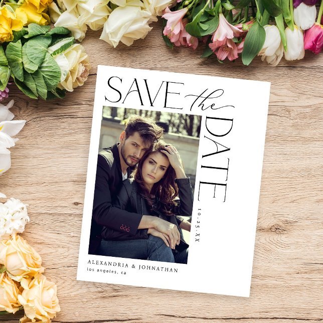 Budget Chic Stylish Mod Photo Save the Date 2 Flyer (Creator Uploaded)
