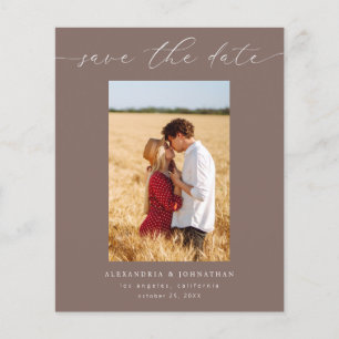 Budget Chic Stylish Mod Photo Save the Date 3 Tau Flyer