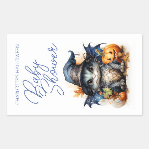 Budget Children's Watercolor Baby Shower Halloween Rectangular Sticker