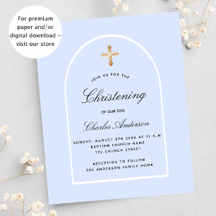 Budget christening light blue baby boy arch