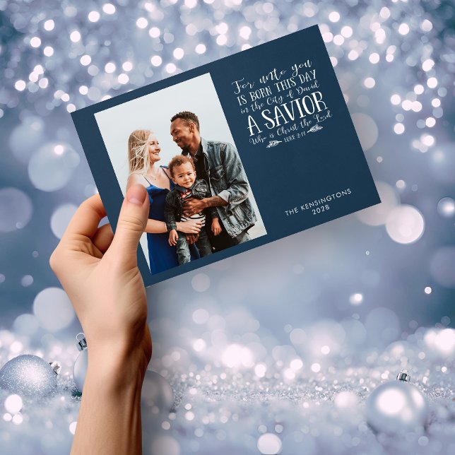 Budget Christian Christmas Verse Holiday Photo (Budget Christian Christmas Verse Holiday Photo Christmas Card)