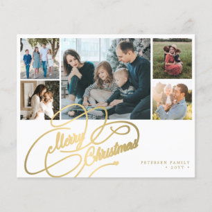 BUDGET Christmas 5 photos collage Holiday Card