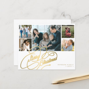 BUDGET Christmas 5 photos collage Holiday Card
