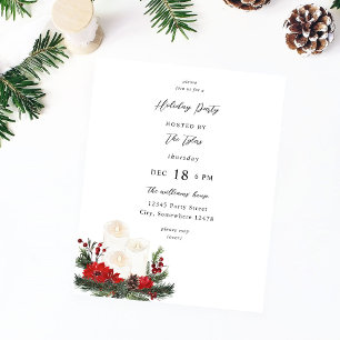 Budget Christmas Berries & Candle Holiday Party Flyer