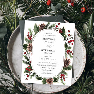 Budget Christmas Berries & Pine Wedding  Flyer