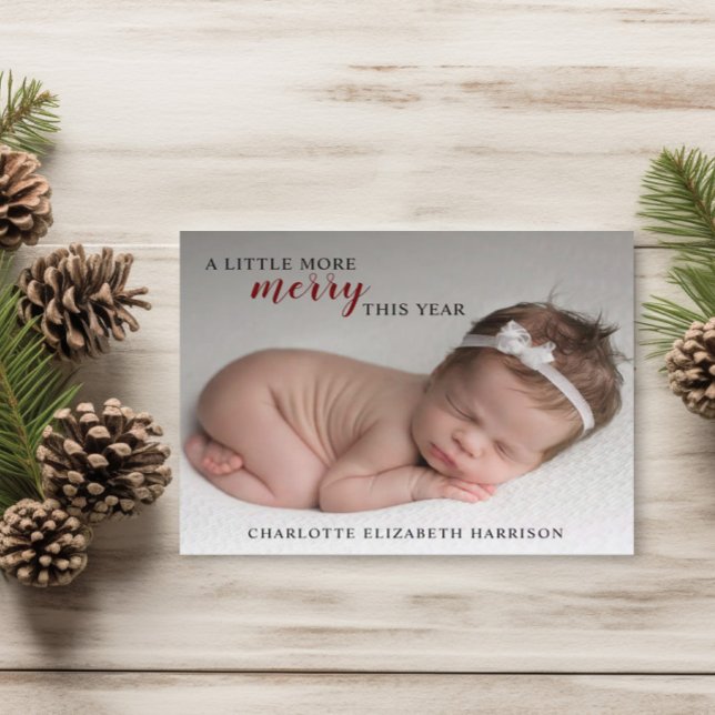 Budget Christmas Birth Announcement Photo Card (Creator Uploaded)