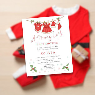 Budget Christmas Clothesline Baby Shower Invite