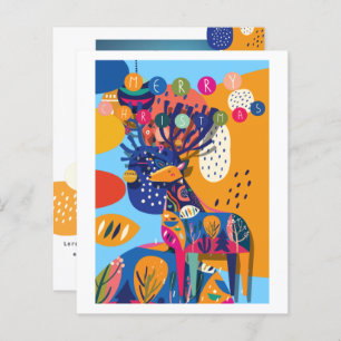 BUDGET Christmas Colourful Reindeer Personalised