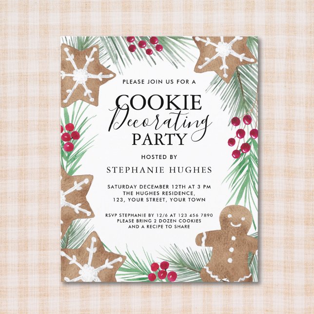 Budget Christmas Cookie Decorating Party Invite (Creator Uploaded)