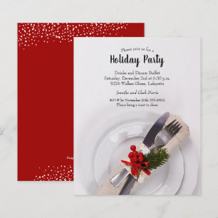 Budget Christmas Dinner Plate Holiday Invitations