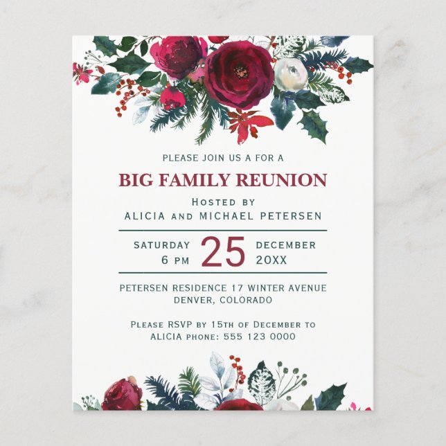 Budget Christmas family reunion party invitation Flyer (Front)