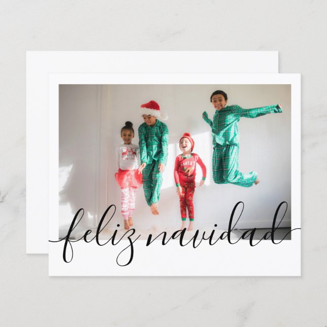BUDGET Christmas Feliz Navidad Typography Photo (Front/Back)