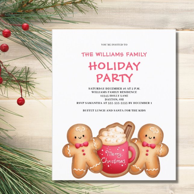Budget Christmas Gingerbread Cocoa Invitation (Creator Uploaded)