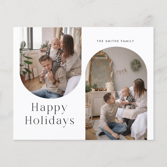 Budget Christmas Happy Holiday Photo Card (Front)