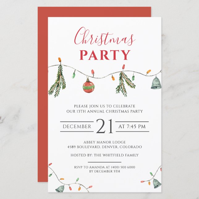Budget Christmas Holiday Business Event Invitation (Front/Back)