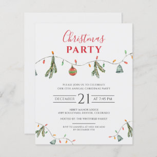 Budget Christmas Holiday Office Party Invitation