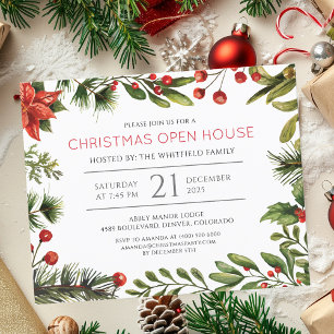Budget Christmas Holiday Open House Party Invite
