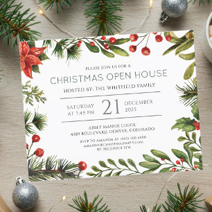 Budget Christmas Holiday Party Open House Flyer