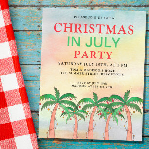 Budget Christmas In July Party Invitation